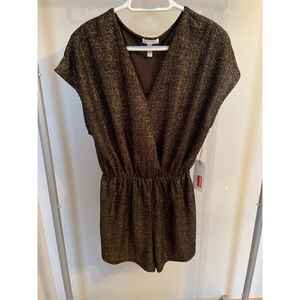 Women's Black and Gold Romper